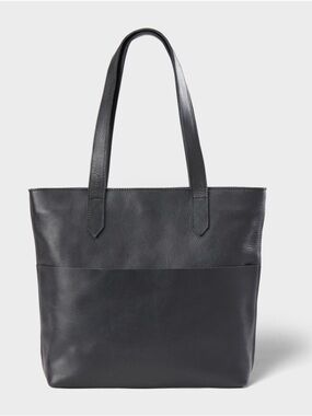 Duluth Trading Black Classic Double-Handled Lifetime Leather Tote